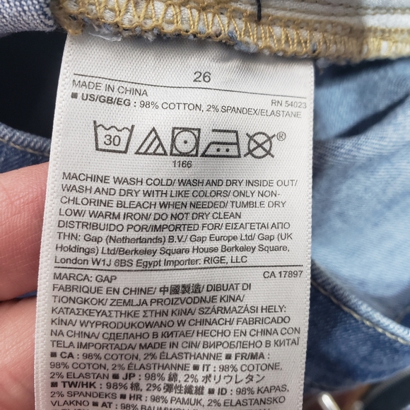 Gap Button Front Blue Denim Cotton Stretch Skirt - Picture 4 of 4